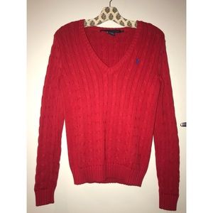V-neck cable-knit Ralph Lauren sweater